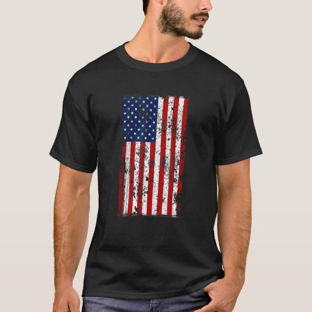 Distressed US American Flag T-Shirt (Vorderseite)