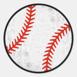 Distressed Vintage Baseball Graphic Design Runder Aufkleber