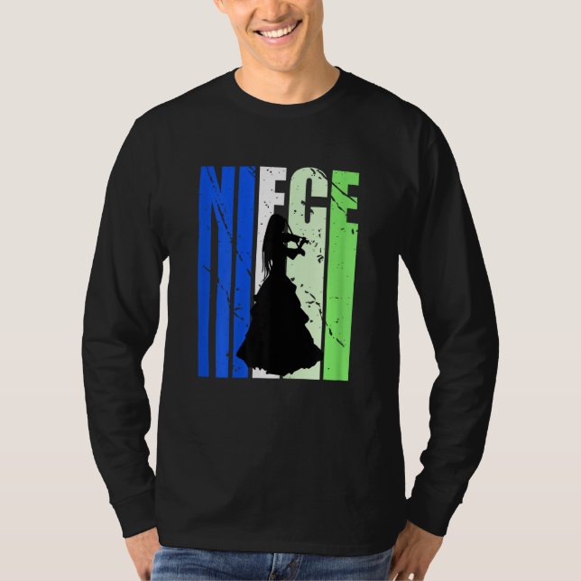 Distressed Violin Niece Of Violinist Loves To Viol T-Shirt (Vorderseite)