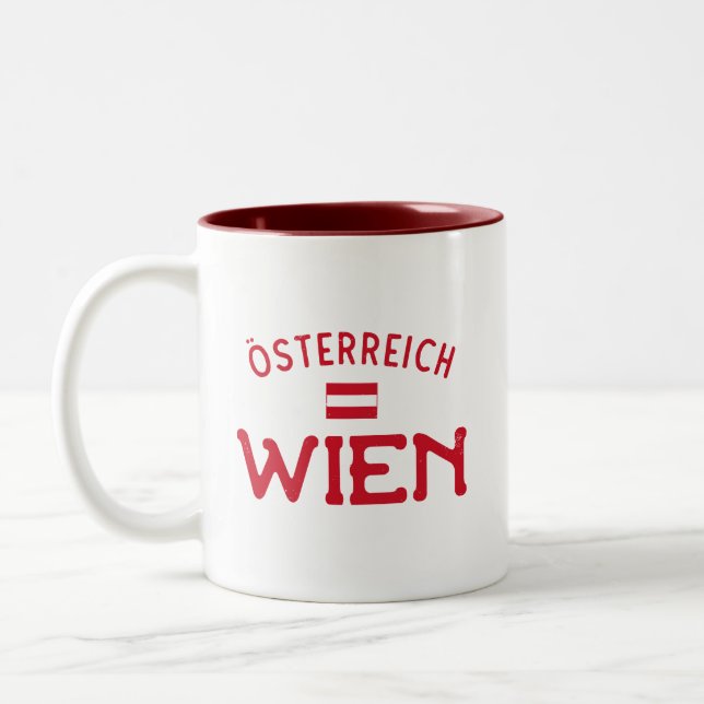 Distressed Wien Österreich (Wien Österreich) Zweifarbige Tasse (Links)