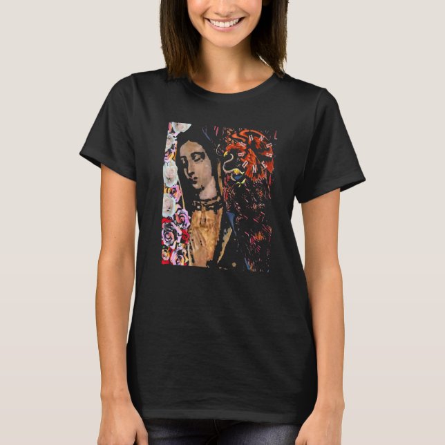 Distresses Bong Bones Guadalupana Roseate Aztec Ea T-Shirt (Vorderseite)