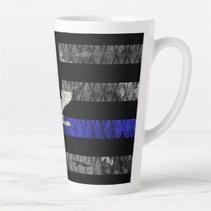 Distressive Flagge mit Oberst Thin Blue Line Milchtasse