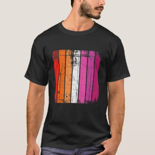 Distressive Retro Lgbt Lesbian Flag Lgbtq Pride Mo T-Shirt