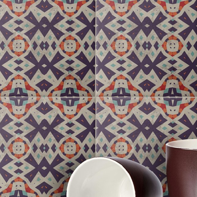 Distressive Stone Textur Ethnic Mosaic Geometric Fliese (Von Creator hochgeladen)