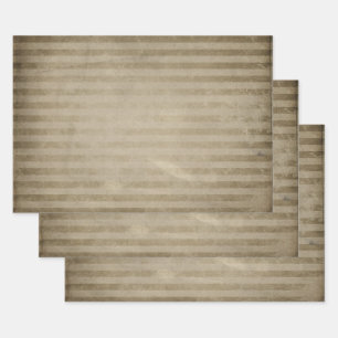 Distressive Tan-Streifen Geschenkpapier Set