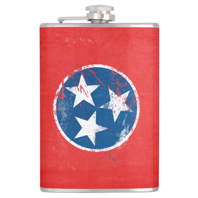 Distressive Tennessee-Flagge Flachmann (Vorderseite)