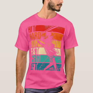 Distressive Vintag Hit Hard Run Fast Turn Verlasse T-Shirt