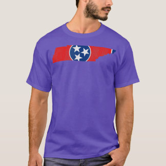 Distressive Volunteer Staat Tennessee Flag Karte T-Shirt