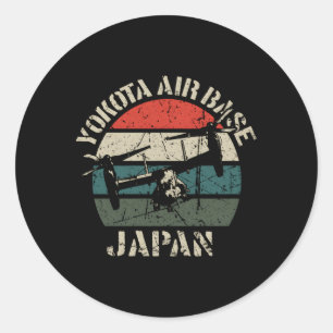 Distressive Yokota Air Base Osprey Tokio Japan Runder Aufkleber