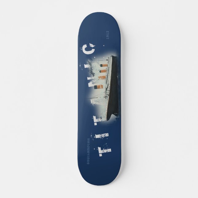 Distrestierte Titanic für benutzerdefinierten Text Skateboard (Vorne)