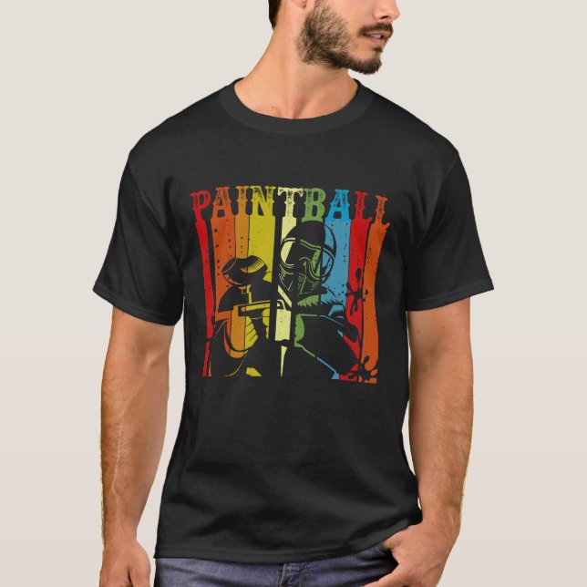 Distrestierter Retro-Paintball T-Shirt (Vorderseite)