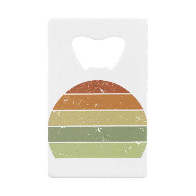 Distrestierter Retro-Sonnenuntergang Geldbeutel Flaschenöffner (Vorderseite)