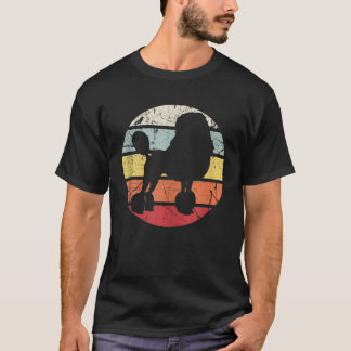 Distrestiertes Retro Vintag Sunset Poodle T-Shirt