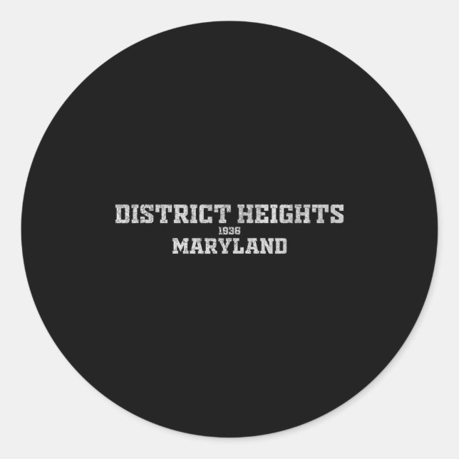 District Heights Maryland  Runder Aufkleber (Vorderseite)