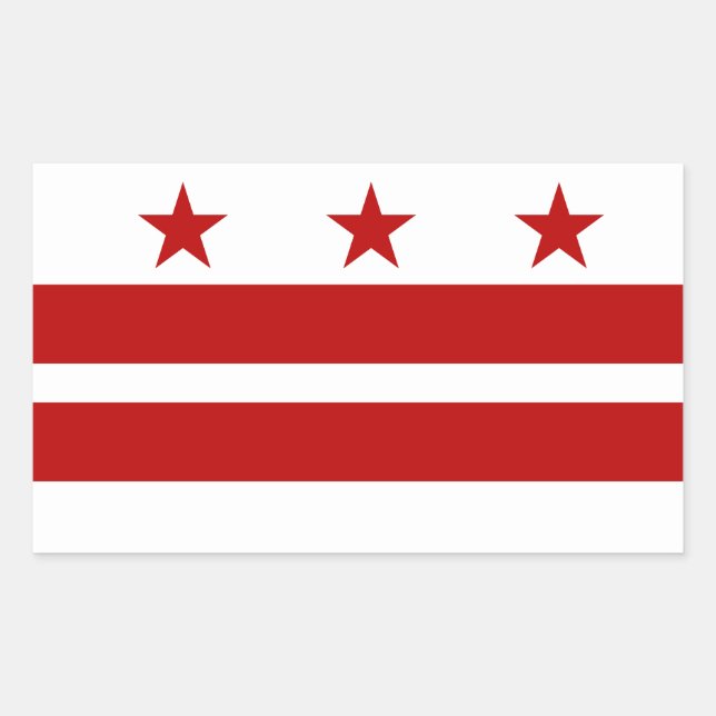 District of Columbia Flag Rechteckiger Aufkleber (Vorderseite)