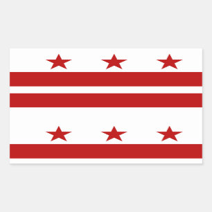 District of Columbia Flag Rechteckiger Aufkleber