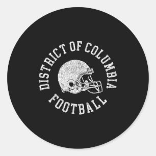 District Of Columbia Football Retro-Fußball H Runder Aufkleber