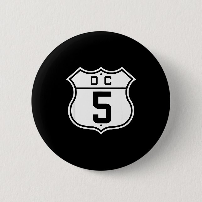 District Of Columbia Highway 5 Schild Dc-5 Staatss Button (Vorderseite)
