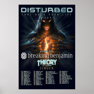 Disturbed Take Back Your Life Tour REPRODUKTION Poster