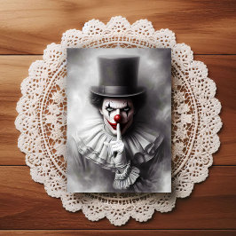 Disturbed Vintage Clown With a Sinister Smile Postkarte