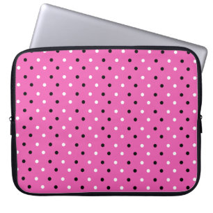 Disty Polka Dot Pink Schwarz-weiß Laptopschutzhülle