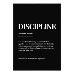 Disziplin-Definitions-Kunstposter – Minimalistisch Fotodruck