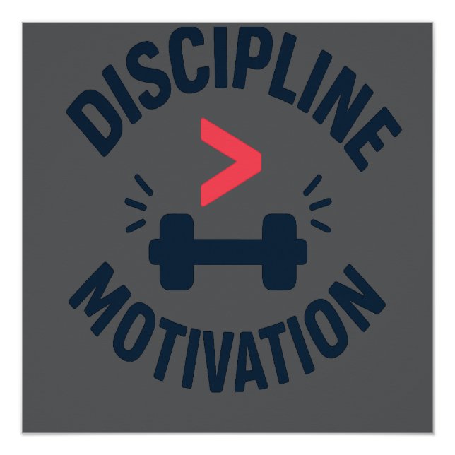 Disziplin größer als Motivation - Fitnessstudio Fi Poster (Vorderseite)