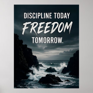 🔥 Disziplin heute, Freiheit morgen Tägliche Motiv Poster