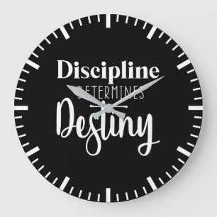 Disziplin - Hustle, Fitness, Erfolg Motivierend Große Wanduhr