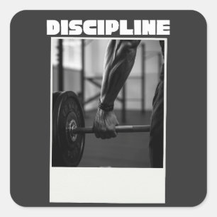 Disziplin In T-Shirt – Minimalistisches Motiviere Quadratischer Aufkleber
