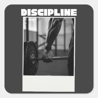 Disziplin In T-Shirt – Minimalistisches Motiviere Quadratischer Aufkleber