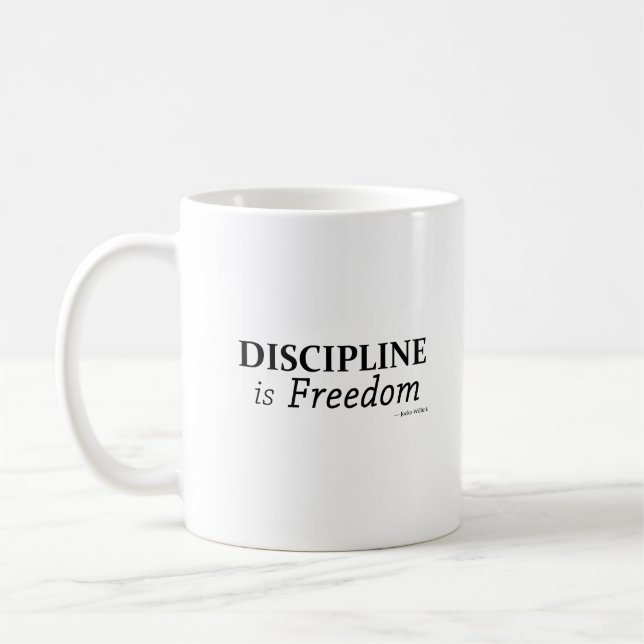 Disziplin ist Freiheit  Kaffeetasse (Links)