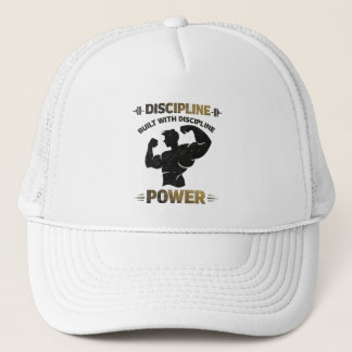 Disziplin Power Vintage Fitness Motivations Workou Truckerkappe