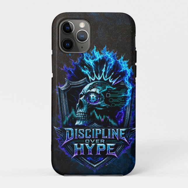 Disziplin statt Hype Blue Grunge Bitcoin  Case-Mate iPhone Hülle (Rückseite)