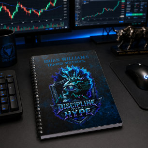 Disziplin statt Hype Blue Grunge Bitcoin  Notizblock