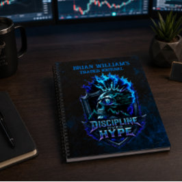 Disziplin statt Hype Blue Grunge Bitcoin Notizbuch
