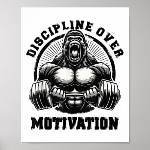 Disziplin statt Motivation Gewichtheben Zitate G Poster