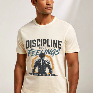 Disziplin über Gefühle T-Shirt – In Stille gebaut