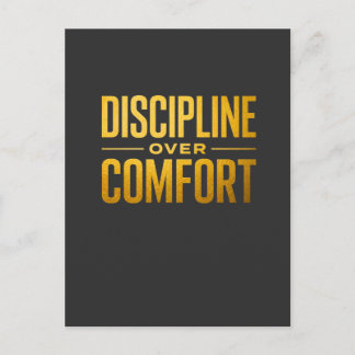 Disziplin über Komfort-Shirt | Motivation & Gedank Postkarte