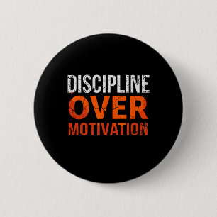Disziplin über Motivation Gym Workout T-Shirt Gewi Button