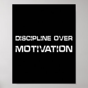 Disziplin über Motivation Gym Workout T-Shirt Gewi Poster