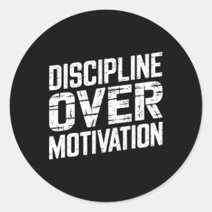 Disziplin über Motivation Gym Workout T-Shirt Gewi Runder Aufkleber