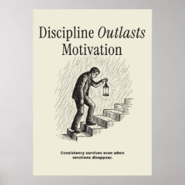 Disziplin überdauert Motivation Poster