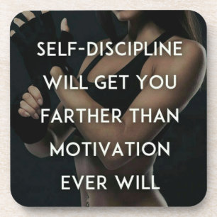 Disziplin vs. Motivation - Frauenym-Inspiration Getränkeuntersetzer