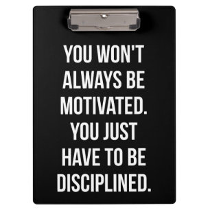 Disziplin vs. Motivation - Inspiration Klemmbrett