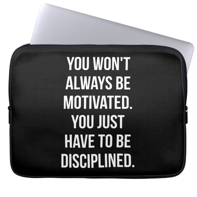 Disziplin vs. Motivation - Inspiration Laptopschutzhülle (Vorderseite)