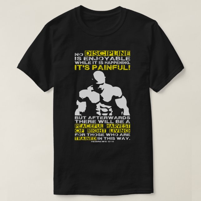 DISZIPLINIE - Bodybuilding Workout Motivierend T-Shirt (Design vorne)