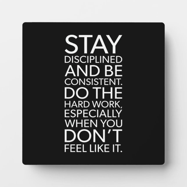 Diszipliniert und konsistent bleibe - Fitnessstudi Fotoplatte (Vorderseite)