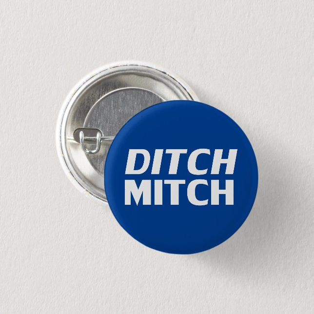 Ditch Mitch Blau moderne Typografie lustig Button (Vorne & Hinten)