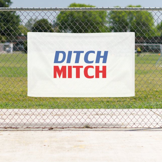 Ditch Mitch rot-blau-moderne Typografie lustig Banner (Insitu)